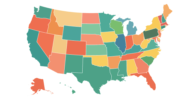 Map of US delivery coverage